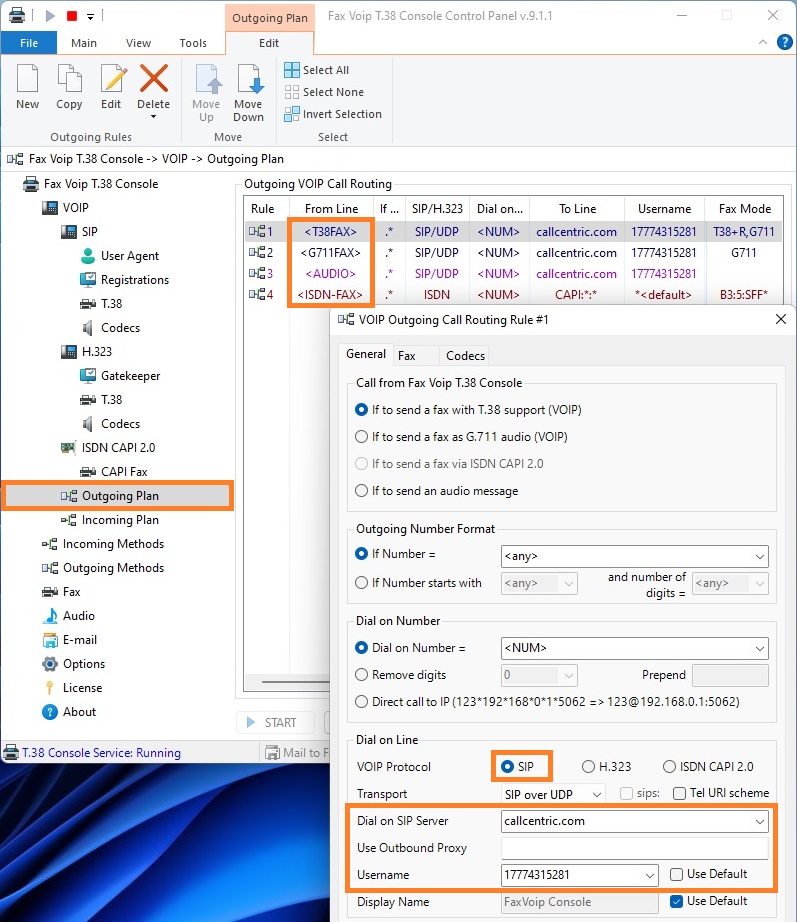 Configure Outgoing Plan