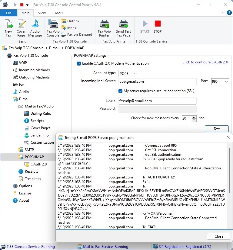 POP3 / IMAP Settings