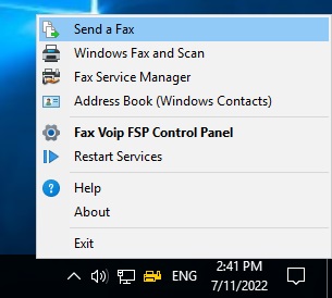 Send a Fax from Tray Menu