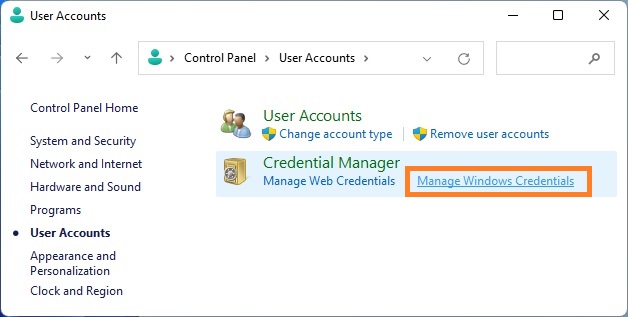 Manage Windows Credentials