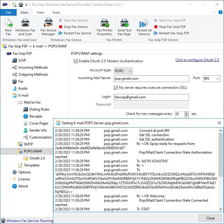 POP3 / IMAP Settings