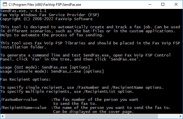 SendFax.exe Tool