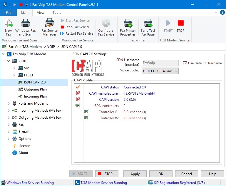 ISDN CAPI 2.0 Connection