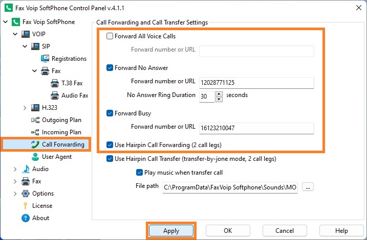 Configure Call Forwarding