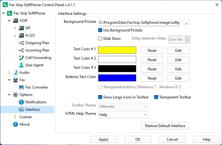 User Interface Settings