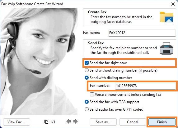 Fax Voip Softphone Create Fax Wizard